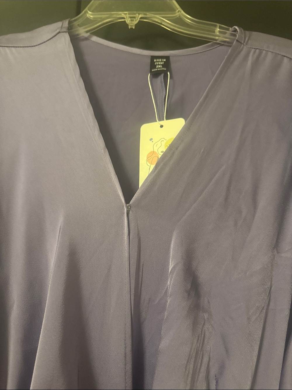 SHEIN Lavender Satin Wrap Maxi Dress with Tie Waist - Picture 2 of 4